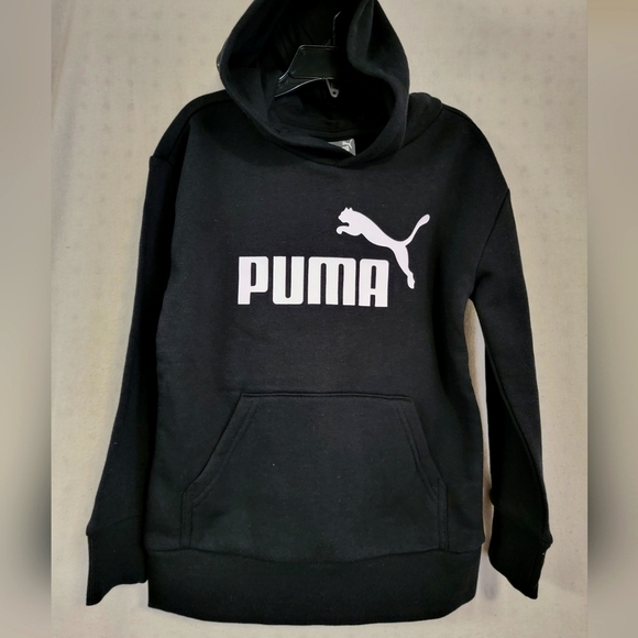 NWT! Puma Black Sweatshirt Iconic Logo pullover Hoodie various sizes available - Picture 1 of 11